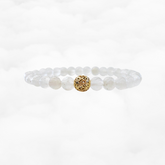 Beaded Moonstone Lotus Bracelet